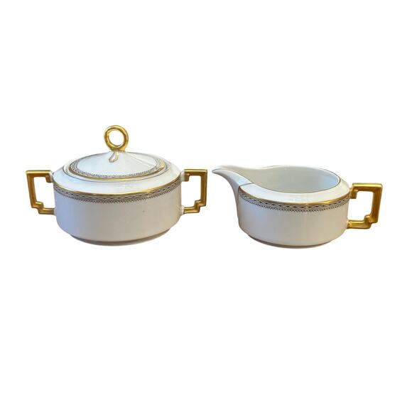 Heinrich & Co Vintage 1930's 'Claridge' Cream Pitcher and Sugar Bowl Set - Picture 1 of 6